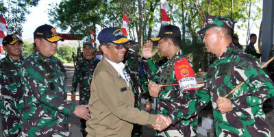 Dankormar Sambut Kedatangan Menkopolhukam RI, Panglima TNI dan Kasal