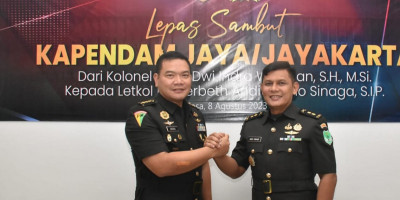 Lepas Sambut Kapendam Jaya, Kol Cpm Dwi Indra  kepada Letkol Inf Herbert 