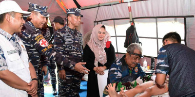 Antusias Masyarakat Lampung Pada Bakti Sosial TNI AL dan Kampung Bahari Nusantara (KBN)