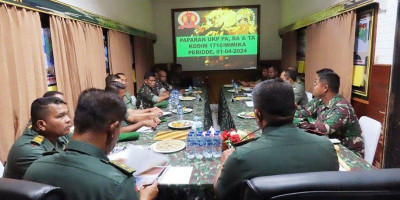 Dandim 1710/Mimika Pimpin Sidang Pankar dan Jabatan Personel Kodim 1710/Mimika
