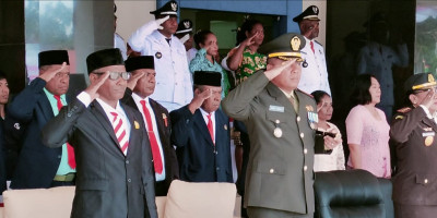 Dandim 1708/BN Hadiri Upacara Peringatan HUT Ke-78 RI di Kabupaten Supiori