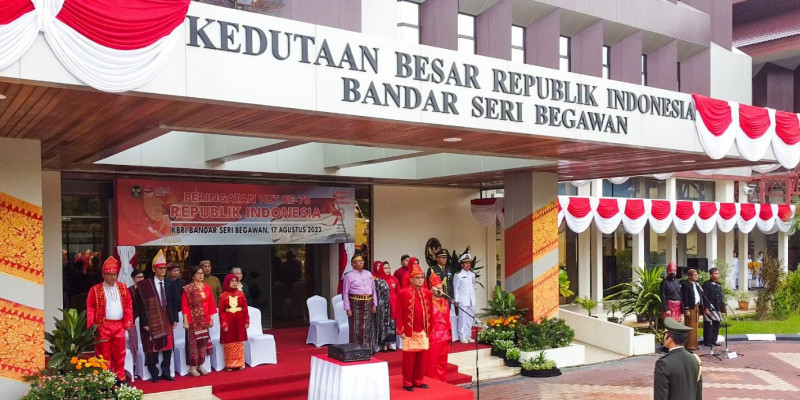 Warga Indonesia Antusias, Hadiri Upacara HUT Kemerdekaan RI ke-78 di KBRI Bandar Seri Begawan