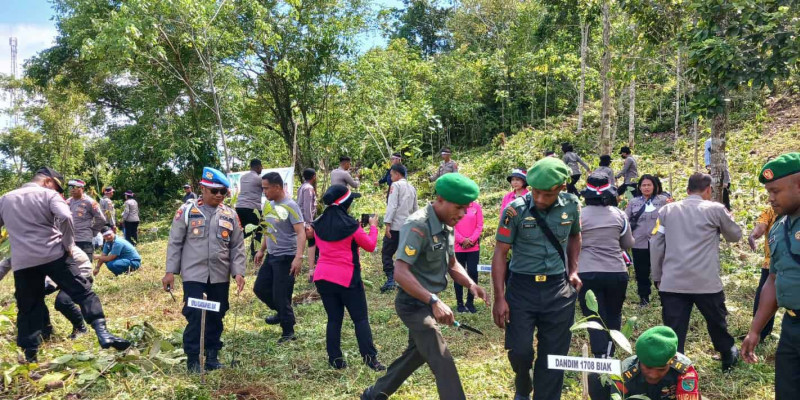 Pjs Danramil Biak Utara dan Personelnya Ikut Penanaman Pohon Serentak Seluruh Indonesia