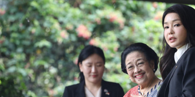 Megawati Sambut Kehadiran Ibu Negara Korsel di Istana Batu Tulis Bogor