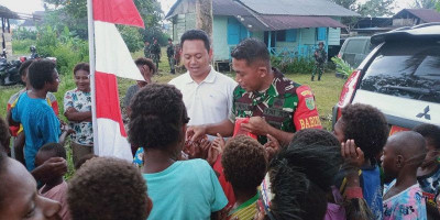 Anak-Anak di Kampung Mawokauw Jaya begitu Akrab dengan Babinsa 
