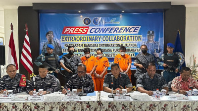 TNI AL Berhasil Gagalkan dan Ungkap Peredaran Narkotika Melalui Bandara Juanda 