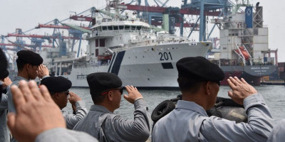 Bakamla RI Sambut Kedatangan Kapal Indian Coast Guard Samudra Prahari