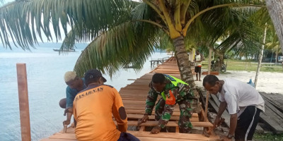 Dukung Sail Teluk Cendrawasih, Koramil 1708-01/Biak Kota Bangun Jembatan