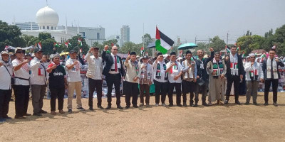 Aksi Damai Pemuda Indonesia Lintas Agama untuk Palestina 