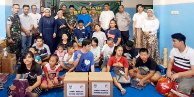 Korem 052/Wijayakrama Berbagi  Bantuan Sosial  kepada Anak Yatim Piatu Rehabilitasi Berkebutuhan Khusus
