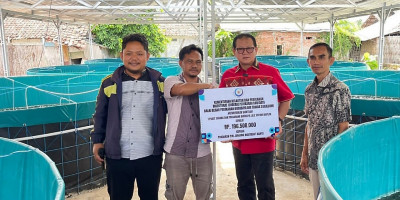 Prof. Rokhmin Serahkan Bantuan Budidaya Lele Sistem Bioflok kepada Pokdakan Cirebon dan Indramayu 