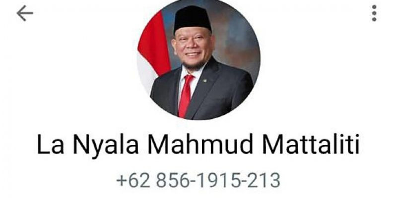 Waspada! Foto dan Nama Ketua DPD RI Dicatut Orang di WhatsApp