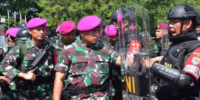 Dankormar Pimpin Apel Gelar Kesiapan Pengamanan Pemilu Tahun 2024