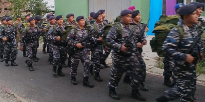 Lanal Semarang Ikut Long March Hari Juang Infantri Angkatan Darat