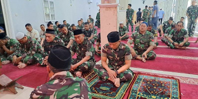 Peringati  HUT Ke-74 Kodam Jaya, Korem 052/Wijayakrama Gelar Doa Bersama  