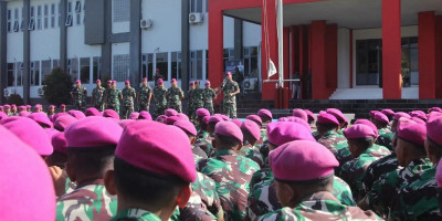 Jelang Akhir Tahun Wadan Pasmar 3 Berikan Pengarahan kepada Prajurit Pasmar 3 