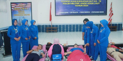 Sambut HUT ke 78 Pomal, Lanal Semarang Gelar Donor Darah