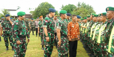 Siap Amankan Pemilu, Dandim 1708/BN Jadi Danup Apel Gelar Pengamanan Pemilu 2024