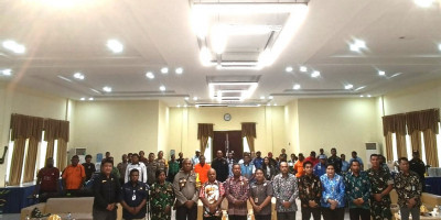 Siap Amankan Pemilu, Plh Kasdim 1708/BN Hadiri Rakor Persiapan Distribusi Logistik Pemilu 2024 Kabupaten Supiori