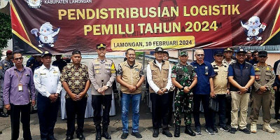 Perlengkapan PPK di Lamongan Resmi Diberangkatkan Dikawal Aparat Keamanan