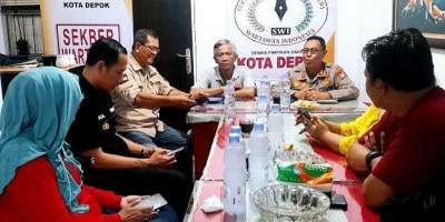 Ngopi Bareng DPD SWI Kota Depok, Kasat Binmas Sampaikan Pesan Kapolres 