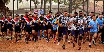 Personel Satgas Kizi TNI Konga XXXVII-J Minusca Ikut Lomba Lari 10K di Morava Camp