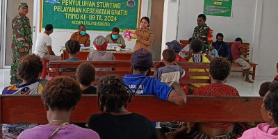 Satgas TMMD ke-119 Kodim 1715/Yahukimo Berikan Penyuluhan Stunting dan Pengobatan Gratis