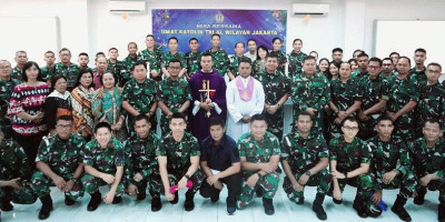 Personil Katolik Koarmada RI Adakan Perayaan Ekaristi Misa Jumat Pra-Paskah V 