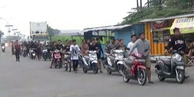 Polres Jombang Gagalkan Aksi Balap Liar, 40 Motor Disita