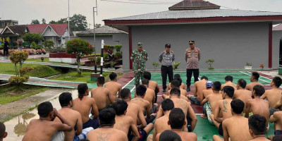 Bersinergi Dengan APH, Rutan Rengat Gelar Apel Siaga Berantas Halinar