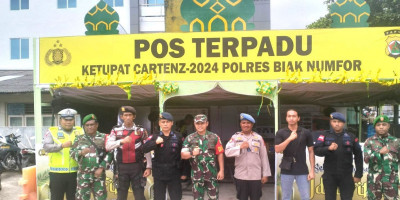 Pastikan Situasi Aman, Dandim 1708/BN Lakukan Pengecekan Posko Terpadu Ketupat Cartenz 2024