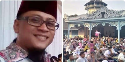 Sejarah Idul Fitri, Warga Sholat di Depan Keraton Kasunanan Surakarta