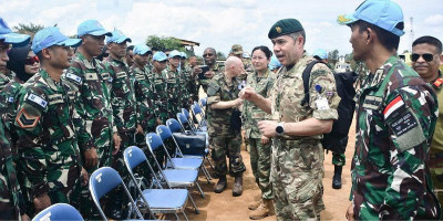 Kolonel Carl Harris Kagum Semangat dan Kekompakkan Satgas Indo RDB XXXIX-E/MONUSCO.
