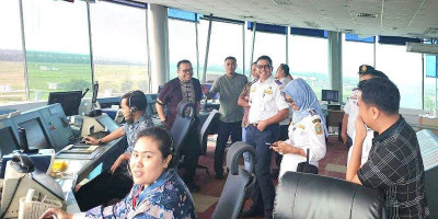 Kadishub Sumut dan Pihak Terkait Tinjau Menara Pengawas KNIA
