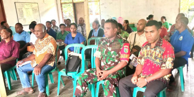 Persiapan HUT Ke-116 PI, Babinsa Hadiri Rapat Bersama Para Pendeta dan Majelis Jemaat Se-Klasis Biak Timur
