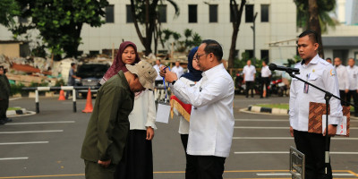 Sekjen DPD RI Rahman Hadi Melepas 96 P3K Diklat Latsar Ke Rindam Jaya