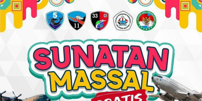 Jelang HUT Skadron Udara 11, Skadron Udara 5 dan Skadron Udara 33, Lanud Sultan Hasanuddin Gelar Sunatan Massal.