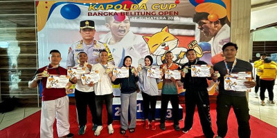 Atlet Karate Putra Polda Bangka Belitung Sabet Sejumlah Medali di Turnamen Karate Kapolda Babel Cup se- Sumatra