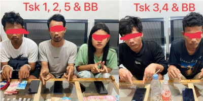 Pengedar dan Pemakai Narkotika Dicokok Tim Opsnal Polsek Pinggir