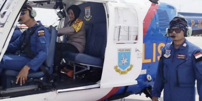 Polda Lampung Kerahkan Dua Helikopter untuk Amankan Kejuaran Selancar Dunia