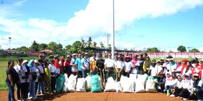 Peringati Hari Lahir Pancasila, Kodim 1708/BN Bersama Komunitas dan Pemda Gelar Aksi Grebek Sampah