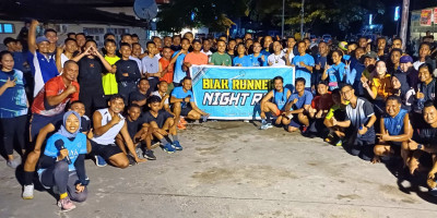 Pertama Kali Digelar, Dandim 1708/BN Ikut Biak Night Run 5 KM Bersama Komunitas Biak Runners