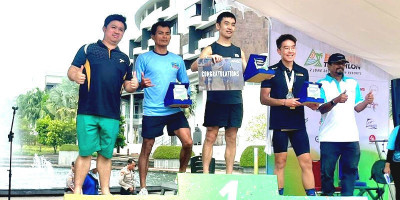 Anggota Satkopaska Armada I Juara di Triathlon Internasional 