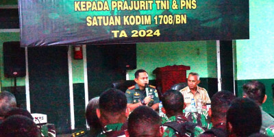 Cegah Penyalahgunaan Narkoba, Anggota Kodim 1708/BN Terima Sosialisasi Narkoba dan Tes Urine