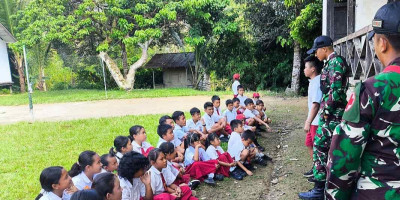 Satgas Yonzipur 5/ABW Pos Klawik Gadik Siswa SDN 4 Bakul, Ini Tujuannya 
