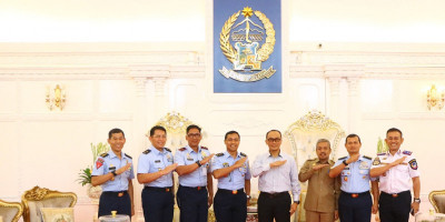 Aspotdirga Kasau Bersama Danlanud Sultan Hasanuddin Audensi Dengan Pj Gubernur Sulsel  