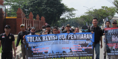 Solidaritas Wartawan Provinsi Banten Gelar Aksi Tolak UU Penyiaran