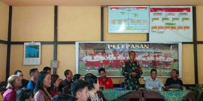 Satgas Yonzipur 5/ABW Pos Seriang Hadiri Perpisahan Siswa SDN 10 Tangit 1 Badau