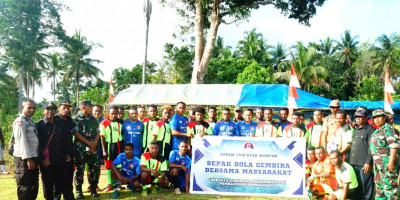 Memotivasi dan Rajut Kegembiraan, Kodim 1708/BN Gelar Sepak Bola Gembira Bersama Masyarakat