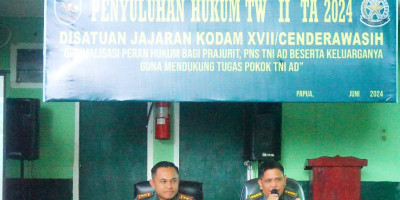Tingkatkan Kesadaran Hukum, Prajurit Kodim 1708/BN Terima Penyuluhan Hukum dari Kumdam XVII/Cenderawasih
